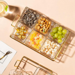 Phnom Penh V&otilde;rk Suupistete Alus Kompvekid P&auml;hklid Taldrik Klaas Kuivatatud Puuviljade N&otilde;ud Kodu Lauaplaat Metallraamiga Suupistete Taldrikud