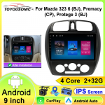 Android 13 autoraadio Mazda 323 BJ 2000-2003 LHD jaoks Video Multimeedia Bluetooth-m&auml;ngija Navigatsioon GPS Carplay Autoradio 4 core 1GB+32GB carplay