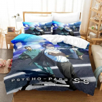 Anime Psycho Pass Voodipesukomplekt 3D Tekikott Voodikomplekt Tekikott Padjap&uuml;&uuml;r Tekk king Queen Suurus Poisid T&auml;iskasvanud Voodipesukomplekt 70x133cm 2pcs