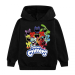 Laste 3D kapuutsiga pusa Smiling Critters pullover Laste kampsun 160cm must