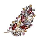 Vintage Crystal Leaf pross Tree Leaf Tipptasemel mitmek&uuml;lgne korsa&uuml;likond Pin-mantel Luksuslikud mood temperamendi aksessuaarid