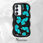 V&auml;rvitud muster Big Wave Edge pehme silikoon materjal Macaron telefoni &uuml;mbris p&otilde;rutuskindel kaitsev kummist korpus OnePlus Vivo Motorola Moto jaoks Vivo V29E 5G valge