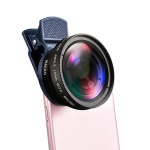 2 &Uuml;HES L&auml;&auml;ts Universaalne Klamber 37mm Mobiiltelefoni Objektiiv Professionaalne 0.45X 49uv Super Lainurk + Makro HD Objektiiv iPhone'ile Androidile must
