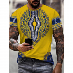 Aafrika etnilise mustriga T-s&auml;rk meestele Tribal Dashiki 3D prinditud s&auml;rgid Suvised vabaaja l&uuml;hikeste varrukatega T-s&auml;rgid &Uuml;markaelusega topid 2XL