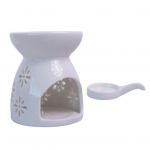 Eeterlike &otilde;lide p&otilde;leti lusikaga valge keraamiline aroomip&otilde;leti vahasulataja koos