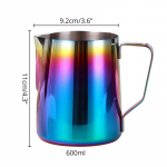 Leeseph piimavahustamiskann Latte Artile, Rainbow Color roostevabast terasest espressokreemi vahustamistass, 350 v&otilde;i 600 ml