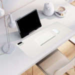 Soojendusega lauapadi, kaasaskantav PU-nahast m&auml;nguhiirematt kodukontori t&ouml;&ouml;lauale, must 80cmx33cm Gray 80cmx33cm