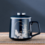 Teetass tees&otilde;elaga keraamilised teetassid, mis on kaunistatud traditsiooniliste hiina mustritega Musta tee teen&otilde;ude teekomplekt &Otilde;rn kingitus 400ml