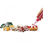 4 crayons de nappage effet coulis - jaune / rose / blanc / vert