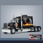 1/24 Haagis Ameerika pukserauto veoauto pea traktori valatud sulamist miniatuurne m&auml;nguauto mudel T&otilde;mba tagasi heli valgusega kollektsioon Kingitus poisile must