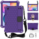 Samsung Galaxy Tab S6 Lite P610 jaoks K&auml;rgstruktuuriga EVA + PC p&otilde;rutuskindel &uuml;mbris rihmaga(Must+sinine) For Galaxy Tab S6 Lite P610 must