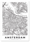 Plakat kaardi linnaplaan Amsterdam 21x29,7 cm A4