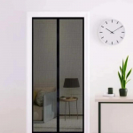 L&auml;bil&ouml;&ouml;gita magnetekraaniga uksekardin, s&auml;&auml;sevastane putukate k&auml;rbseseen, automaatne sulgumine majapidamises kasutatava ventilatsiooni uksekardin 80 x 210cm must