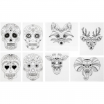 Feuilles de plastique dingue - Animaux et squelettes - 10,5 x 14,5 cm - 36 pcs