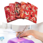 5Pcs Cotton Craft Fabrics 40 Cmx50 cm Japanese Design Printed Lightweight DIY Practical Quilting