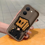 Pehme silikoonist ruudukujulise redeli mustriga telefoni&uuml;mbris, t&auml;ielikult kattev, kaamera p&otilde;rutuskindel kaitse, kummist &uuml;mbris Vivole Vivo Y21T must