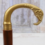 93.98 cm Brass Elephant Head Walking Stick Wooden and Brass Cane Walking Stick Gift for Grandfather