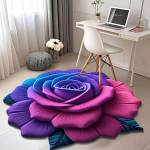 Elutuba kodu 3d kolmem&otilde;&otilde;tmeline p&otilde;randamatt lill p&otilde;randamatt kristall samet vaip &uuml;mmargune kodu pojengi kroonlehed erikujuline matt Diameter 100cm tumesinine v&auml;rv