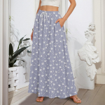 Naiste lendlevad volangidega &auml;&auml;ris, joonega maksiseelikud elastse v&ouml;&ouml;kohaga elegantsed mitmekihilised Boho pikad seelikud L ts&uuml;aan