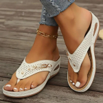 Stiilsed Naiste Retro Pl&auml;tud Kaaretoega - Mugavad Slip-On Suvised T-rihmikud, Kunstnahast Kate 36 beež