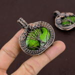 Tree Of Life Green Labradorite Copper Wire Wrap Pendant 2.2 c6i75