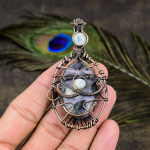 Tiffany Stone, Moonstone Copper Wire Wrap Jewelry Pendant 3.15 u0p62