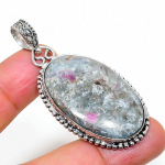 Ruby in Fuchsite Ethnic Handmade 925 Sterling Silver Jewelry Pendant 2.21 N6T76