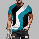 Uus Suvine Meeste Mood T-s&auml;rk Isikup&auml;rane Mitmek&uuml;lgne Tr&uuml;kiga Meeste T-s&auml;rk Topp XS sinine