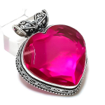 Natural Pink Rubillite Gemstone 925 Sterling Silver Jewelry Pendant 1.69 h5w15