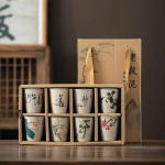 8 tk/komplekt Keraamilised teetassid Loov Hiina teekultuur Kontor Kodu Joogin&otilde;ud Veetass Portselan Degusteerimistass Kinkekarp 2025 Uus