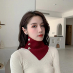 Kootud n&ouml;&ouml;biga v&otilde;ltskraega pullover sall naiste korea versioonile mitmek&uuml;lgne k&otilde;rge kaelusega kampsun kaunistus kaelakaitse, soe Black