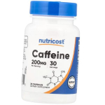Kofeiin kapslites, Caffeine 200, Nutricost (11647002) 30caps