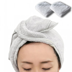 Towa juuksekuivatusr&auml;tikute komplekt - Mikrokiust kiiresti kuivav turban, Imav, 2-pakis hall, 80x35cm n&auml;opesuks, p&auml;rast vanni, basseiniks - Paksude juuste m&auml;his
