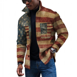 Meeste moetrend igap&auml;evane vabaaja tr&uuml;kitud pikkade varrukatega n&ouml;&ouml;biga sulejope XXL