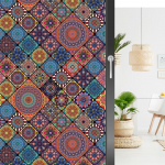 PVC Retro Mandala Lille Staatiline Kleepuv Aknakile, Eemaldatav Mattklaasi Kleebis 45*100cm Frosted