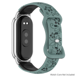 Naiste silikoonist lilledega 3D-graveeringuga k&auml;ev&otilde;ru Xiaomi Band 10 NFC nutikellale, hingav kellarihm Xiaomi Band 9 8 NFC rihmale Mi Smart Band 10/10NFC