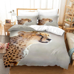 Loomad Leopard Voodipesukomplektid Tekk Voodikate Tekk Tekikott Padjap&uuml;&uuml;r 2-3 Osaline Komplekt Lapsed T&auml;iskasvanud Magamistoa Kaunistus AU Single 140x210cm