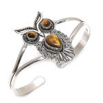 Tiger Eye Gemstone Handmade 925 Sterling Silver Cuff Bangle Adjustable t1g24