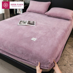 Talvine Soe Pl&uuml;&uuml;sist Frotee Elastne Voodilina Madratsikate Kohev Sametfliis Voodipesu Paar Termiline Kahekohaline Voodi King Size 90x200x10cm 1pc