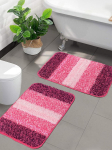 Kodu Pehme Mikrokiud libisemisvastane vannimatt - 2 tk pakis, 50 x 70 cm, Roosa Full Size roosa