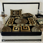 3 tk Euroopa stiilis &uuml;hev&auml;rviline voodilina 100% pol&uuml;ester 1 pingulduslinik 2 padjap&uuml;&uuml;ri Kuninga/Superkuninga suurus Elastne madratsikaitsekate 99x190CM 3PC