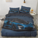 Kohandatud 3D tekikottide komplekt, Luksuslik voodipesukomplekt Kuninglik/Kuninganna/Kahekohaline suurus, Prinditud tekikottide komplekt, 2/3 tk voodipesu, Voodikomplekt Lamborghini EU single(135x200cm) black