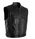 Meeste suuruses pealuuga nahast vest 3XL must