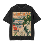 Streetwear Pesitud T-s&auml;rk Palestineerimaa Jeruusalemm vintage plakat Puuvillased T-s&auml;rgid Hipsteri T-s&auml;rk meestele Suvised vabaajar&otilde;ivad M beige