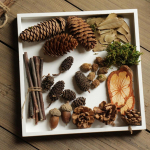 40x Dried Pine Cones Acorns craft Table Ornaments