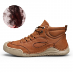 K&auml;sitsi &otilde;mmeldud nahast meeste saapad Ehtsast nahast vabaaja nahast kingad Meeste poolsaapad 46