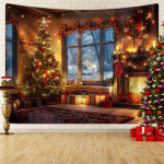 Talvehommiku P&otilde;hjap&otilde;der J&otilde;ulupuu Seinale Riputatav Vaip J&otilde;ulud Seinale Riputatav Puu Seinale Riputatav Imeilus J&otilde;ulupuu Kamin Kingitused 200x150cm