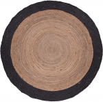 K&auml;sitsi valmistatud džuudist &uuml;mmargune vaip naturaalne vaip igasse ruumi rustikaalne dekoor igasse ruumipiirkonda 60 cm x 60 cm (2x2feet) beež/must