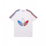 Adidas Originals Trefoil Tricol Tee 2 Kontrastne Logo L&otilde;tv &Uuml;mmarguse Kaelusega T-s&auml;rk Meeste Topid Valge GQ8921 XL