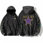 JoJo veider seiklus Prindiga Huppar Meestele Naistele Dressipluus Pikkade varrukatega Streetwear R&otilde;ivad Pestud Puuvillane Huppariga Pullover S